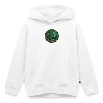 Peinture circulaire de la jungle tropicale - Sweat Premium à capuche enfant bio - blanc - Devant - AI Model Kid Female (0cm)