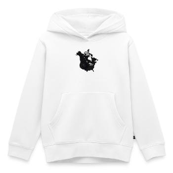 USA Canada Fusion Amérique du Nord Amitié - Sweat Premium à capuche enfant bio - blanc - Devant - AI Model Kid Female (0cm)