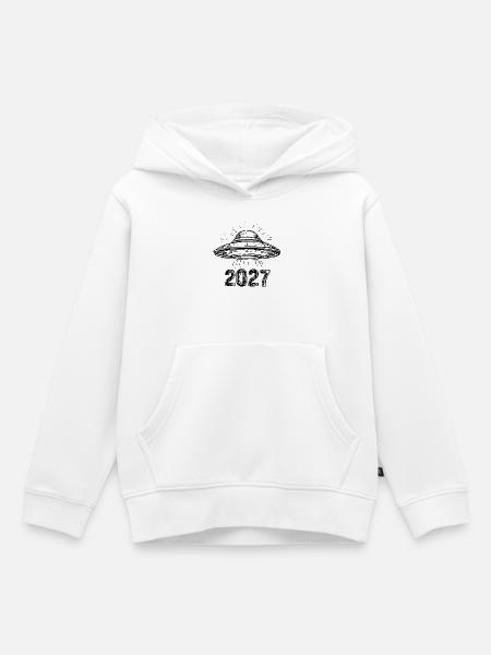 Raumschiff schwarz - Kinder Premium Organic Hoodie - Weiß