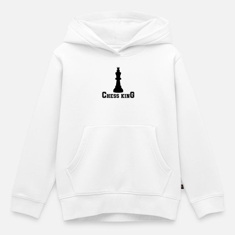 Roi des échecs - Sweat Premium à capuche enfant bio - blanc