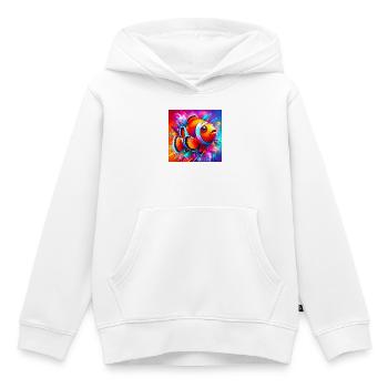 Poisson-clown - Sweat Premium à capuche enfant bio - blanc - Devant - AI Model Kid Female (0cm)