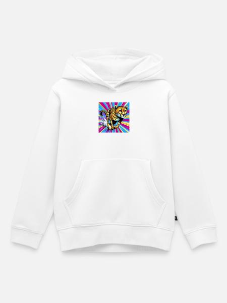Gepard - Kinder Premium Organic Hoodie - Weiß