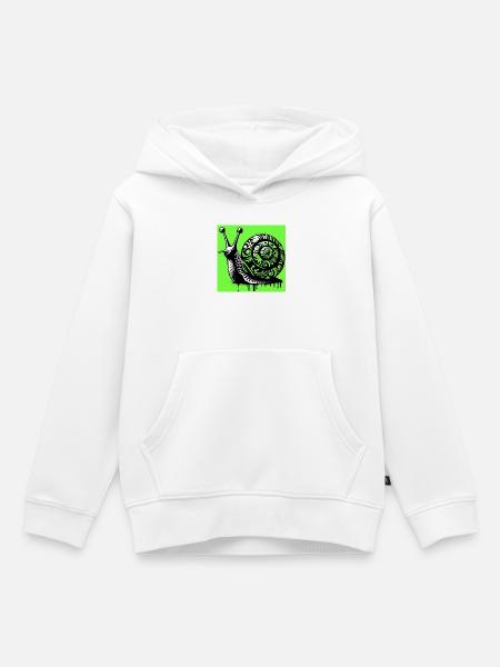 Schnecke - Kinder Premium Organic Hoodie - Weiß