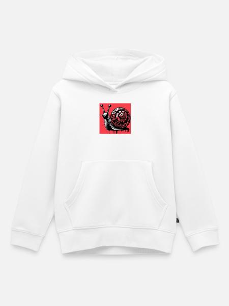 Schnecke - Kinder Premium Organic Hoodie - Weiß