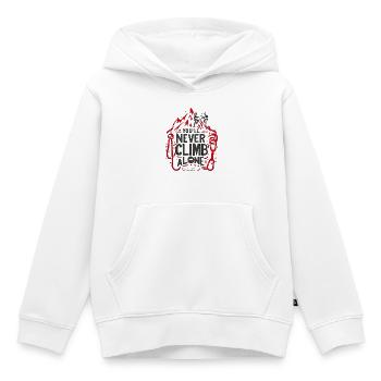 Du wirst niemals allein klettern - Kinder Premium Organic Hoodie - Weiß - Vorne - AI Model Kid Female (0cm)