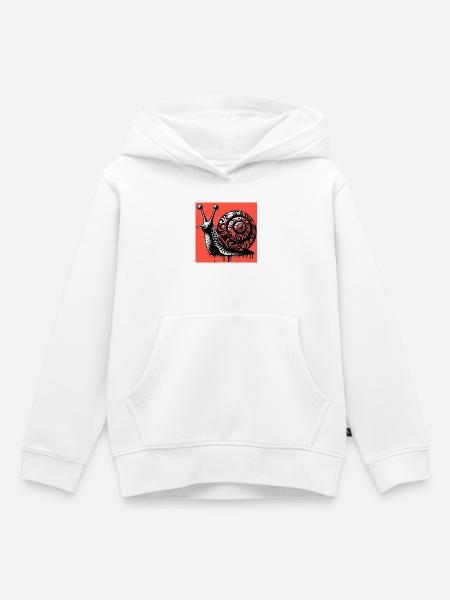 Schnecke - Kinder Premium Organic Hoodie - Weiß