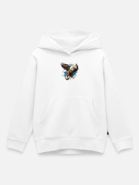 Adler Fussball Team - Kinder Premium Organic Hoodie - Weiß