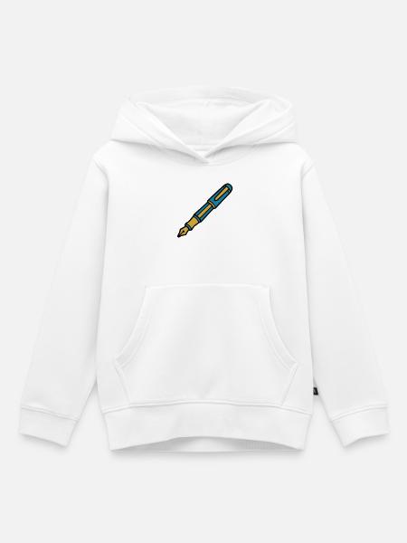 Klassischer Füller Kalligrafie - Kinder Premium Organic Hoodie - Weiß