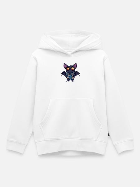 Fledermaus Comic Urlaub - Kinder Premium Organic Hoodie - Weiß
