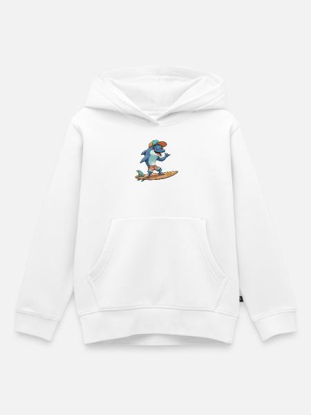 Surfer Delfin Strandlook - Kinder Premium Organic Hoodie - Weiß