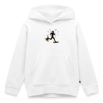 Femme Course de Boue – Défi Modder Runner - Sweat Premium à capuche enfant bio - blanc - Devant - AI Model Kid Female (0cm)