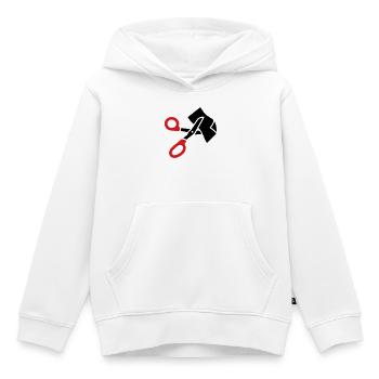 Vêtements Ciseaux Ciseaux de Sauvetage - Sweat Premium à capuche enfant bio - blanc - Devant - AI Model Kid Female (0cm)