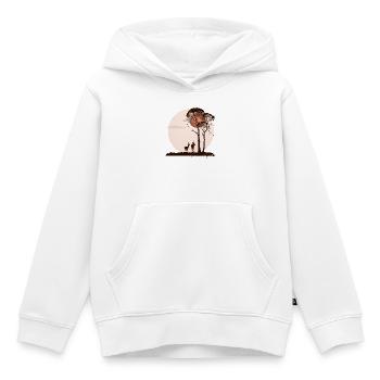 Afrikanische Savanne in der Nacht - Kinder Premium Organic Hoodie - Weiß - Vorne - AI Model Kid Female (0cm)