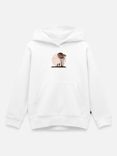 Afrikanische Savanne in der Nacht - Kinder Premium Organic Hoodie - Weiß