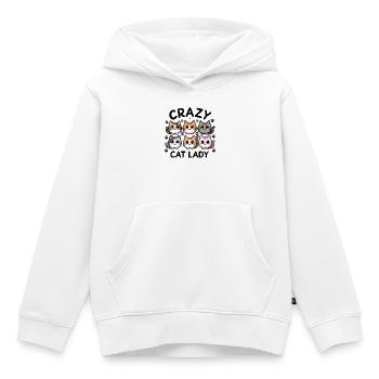 Crazy Cat Lady Cat Gang - Kids Premium Organic Hoodie - white - Front - AI Model Kid Female (0cm)