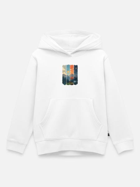 Horizonte in vier Gebirgstafeln - Kinder Premium Organic Hoodie - Weiß
