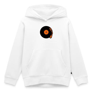 Disques vinyles vinyles vinyles - Sweat Premium à capuche enfant bio - blanc - Devant - AI Model Kid Female (0cm)