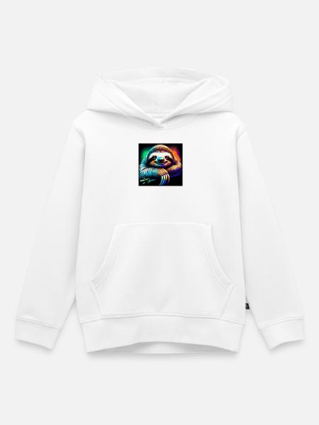 Faultier - Kinder Premium Organic Hoodie - Weiß