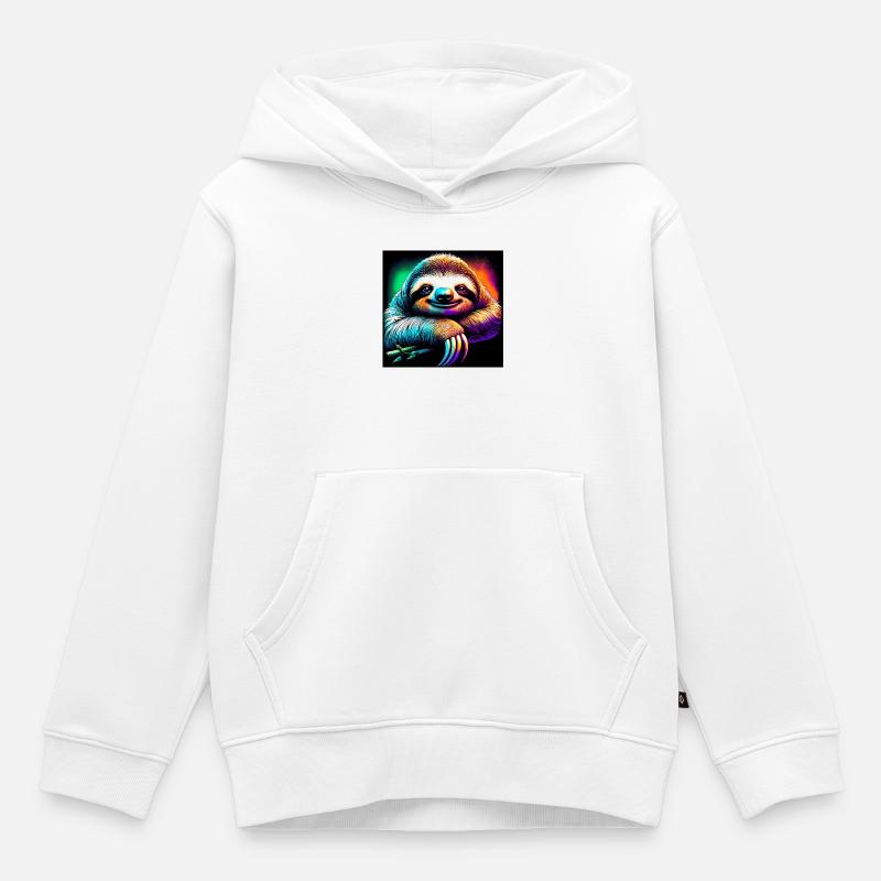 Faultier - Kinder Premium Organic Hoodie - Weiß