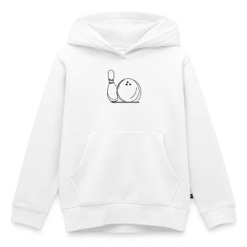 Bowlingkugel und Pin - Kinder Premium Organic Hoodie - Weiß - Vorne - AI Model Kid Female (0cm)