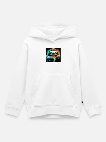 Faultier - Kinder Premium Organic Hoodie - Weiß
