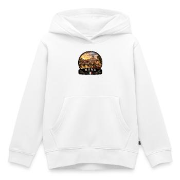 Vacances en Italie Chaîne Vacances Méditerranéennes dans la vieille ville - Sweat Premium à capuche enfant bio - blanc - Devant - AI Model Kid Female (0cm)
