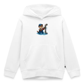 Plumber otter with pipe tool - Kids Premium Organic Hoodie - white - Front - AI Model Kid Female (0cm)