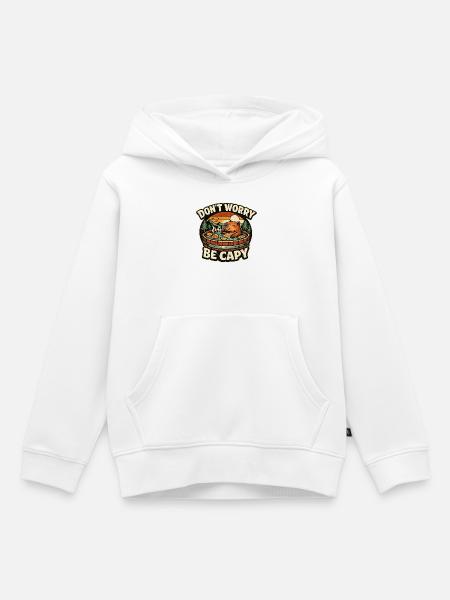 Capybara Whirlpool Abend - Kinder Premium Organic Hoodie - Weiß