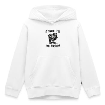 Raccoon - C’est ce que c’est - Büro Humour - Sweat Premium à capuche enfant bio - blanc - Devant - AI Model Kid Female (0cm)