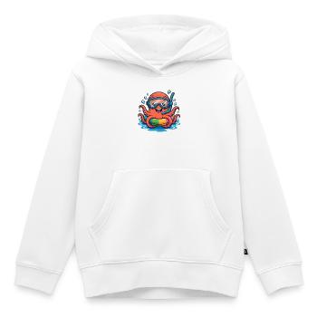 Pieuvre colorée avec des lunettes de plongée - Sweat Premium à capuche enfant bio - blanc - Devant - AI Model Kid Female (0cm)