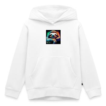 sloth - Kids Premium Organic Hoodie - white - Front - AI Model Kid Female (0cm)