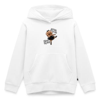 Flauschig, elegant und nicht freundlich - Kinder Premium Organic Hoodie - Weiß - Vorne - AI Model Kid Female (0cm)