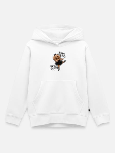 Flauschig, elegant und nicht freundlich - Kinder Premium Organic Hoodie - Weiß