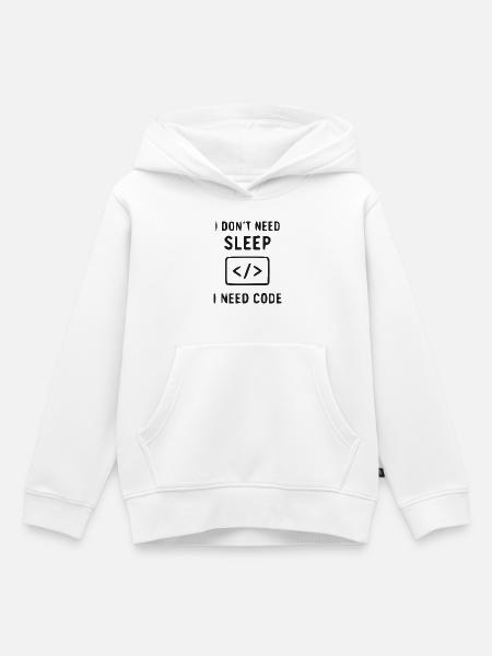 Code statt Schlaf - Kinder Premium Organic Hoodie - Weiß