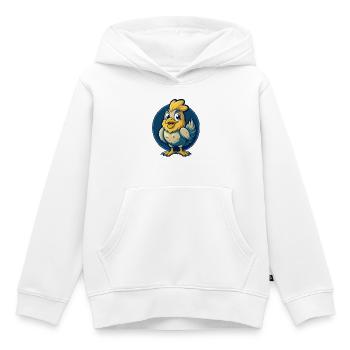 Chicken Kawaii Maskottchen-Cartoon-Clipart-Logo-Abzeichen - Kinder Premium Organic Hoodie - Weiß - Vorne - AI Model Kid Female (0cm)