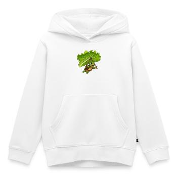 Tortue en voile feuillue - Sweat Premium à capuche enfant bio - blanc - Devant - AI Model Kid Female (0cm)