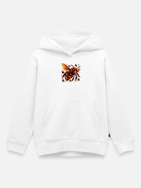 Flammende Honigbiene mit Lava-Kristallen - Kinder Premium Organic Hoodie - Weiß