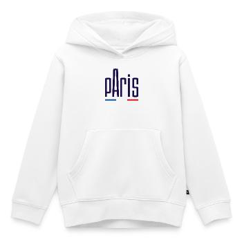 Paris - Sweat Premium à capuche enfant bio - blanc - Devant - AI Model Kid Female (0cm)
