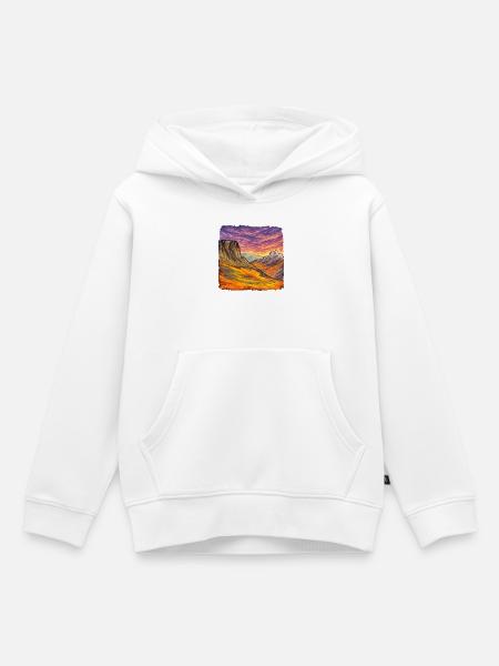 Canyon Adventure – Retro-Illustration - Kinder Premium Organic Hoodie - Weiß