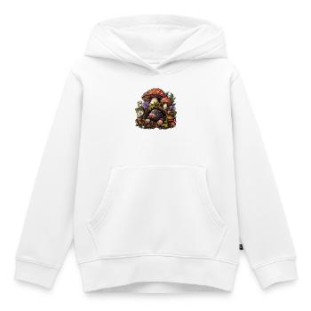 Taupe de la forêt dans le paradis des champignons - Sweat Premium à capuche enfant bio - blanc - Devant - AI Model Kid Female (0cm)