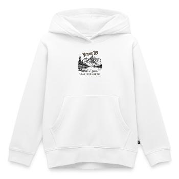 La vie naturelle reste ancrée - Sweat Premium à capuche enfant bio - blanc - Devant - AI Model Kid Female (0cm)