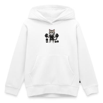 Training Cat - Kinder Premium Organic Hoodie - Weiß - Vorne - AI Model Kid Female (0cm)