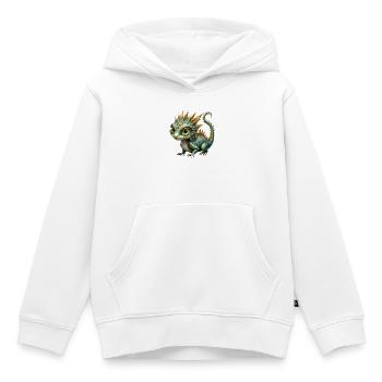 Verzierter Smaragd-Drache - Kinder Premium Organic Hoodie - Weiß - Vorne - AI Model Kid Female (0cm)