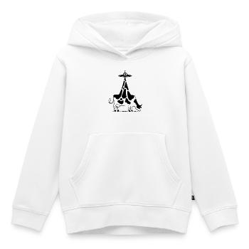 Vache extraterrestre OVNI vintage - Sweat Premium à capuche enfant bio - blanc - Devant - AI Model Kid Female (0cm)