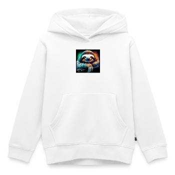 sloth - Kids Premium Organic Hoodie - white - Front - AI Model Kid Female (0cm)