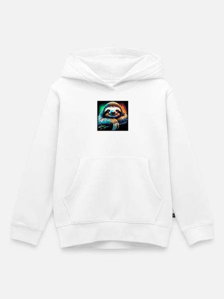 Faultier - Kinder Premium Organic Hoodie - Weiß