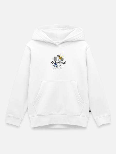 Im Herzen Schulkind 2026 - Kinder Premium Organic Hoodie - Weiß