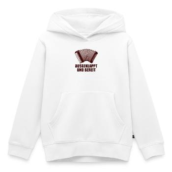 Akkordeon - Ausgeklappt und bereit - Kinder Premium Organic Hoodie - Weiß - Vorne - AI Model Kid Female (0cm)