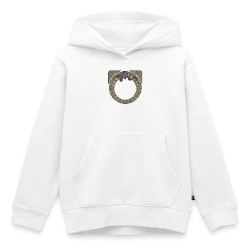 Art Nouveau Irises Circle Y - Kids Premium Organic Hoodie - white - Front - AI Model Kid Female (0cm)
