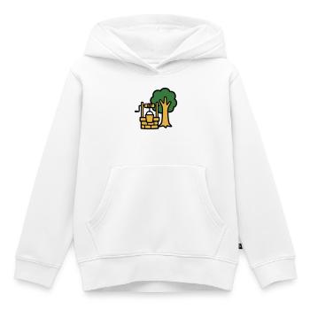 Draw Fountain Village Logo - Kids Premium Organic Hoodie - white - Front - AI Model Kid Female (0cm)